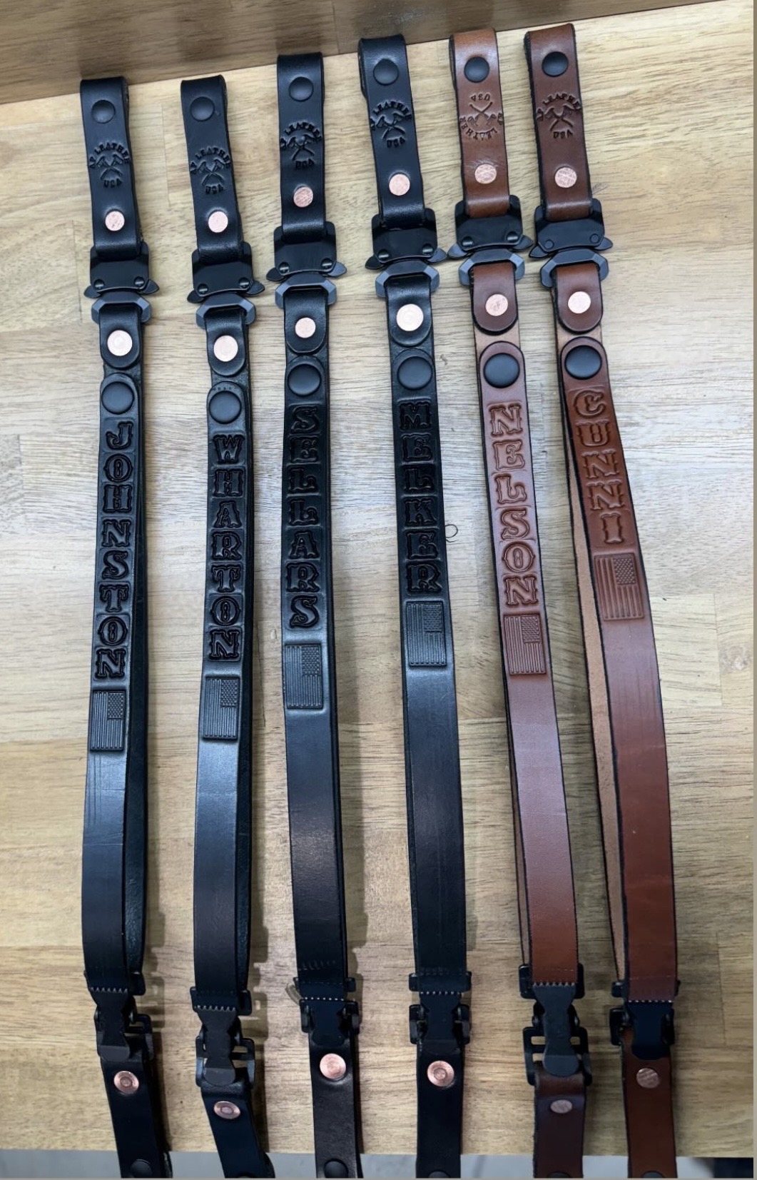 Leather chinstraps with quick release Cobra buckles